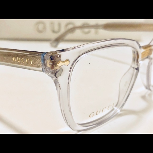Gucci Eyeglasses Transparent Crystal, Gold 50mm - Picture 5 of 8